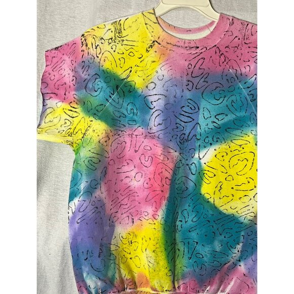 VNT Beverly Hills Boulevard Tie-Dye Sweatshirt Large Multicolor Boho Comfortable - Picture 2 of 11